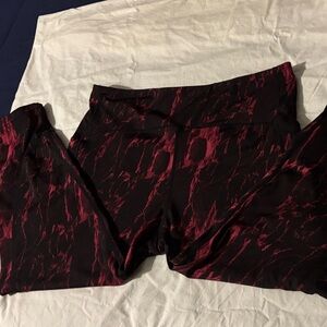 Women's Black and Red Leggings